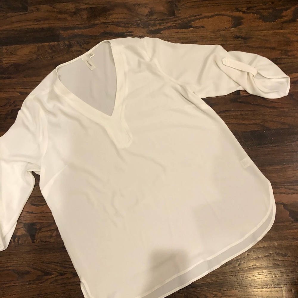 Dressy cream v neck blouse